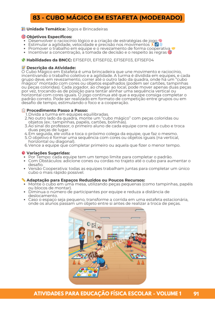 ATIVIDADES PARA EDUCAÇÃO FÍSICA ESCOLAR - VOLUME 1 (1)